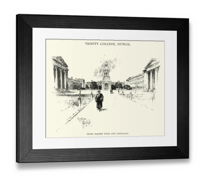Framed Print : Front Square with Campanile of Trinity College, Dublin, 1892 Framed Print : Front Square with Campanile of Trinity College, Dublin, 1892