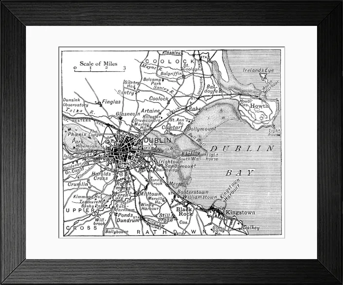 Framed Print : Antique map of Dublin Framed Print : Antique map of Dublin