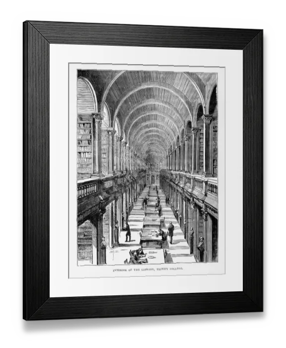 Framed Print : Trinity College Library in Dublin, Ireland Victorian Engraving, Circa 1840 Framed Print : Trinity College Library in Dublin, Ireland Victorian Engraving, Circa 1840