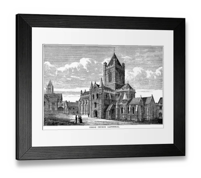 Framed Print : Christ Church Cathedral, Dublin (Victorian engraving)