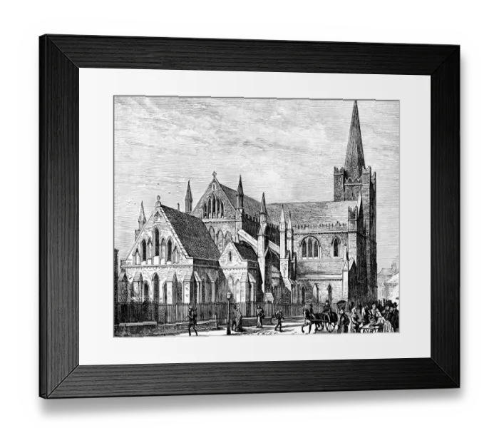 Framed Print : St Patricks Cathedral, Dublin (Victorian engraving)