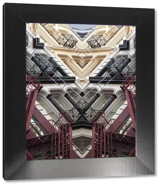 Kaleidoscopic image of cast iron buildings in the Cast Iron District in Soho, Manhattan