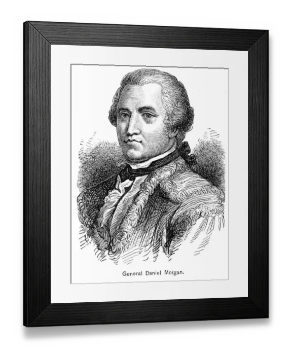 Framed Print : American soldier Daniel Morgan engraving 1895