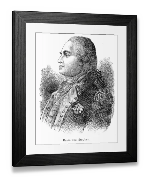 Framed Print : Baron von Steuben engraving 1895 Framed Print : Baron von Steuben engraving 1895