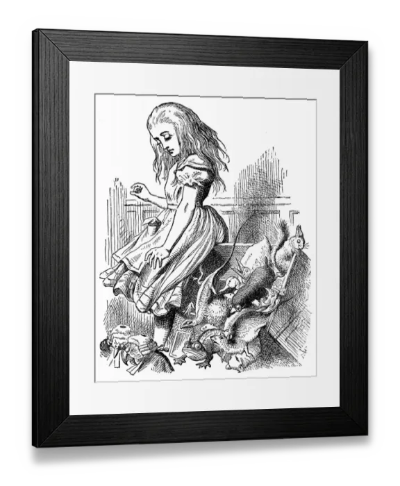 Framed Print : Alice with animals - Alice in Wonderland 1897 Framed Print : Alice with animals - Alice in Wonderland 1897
