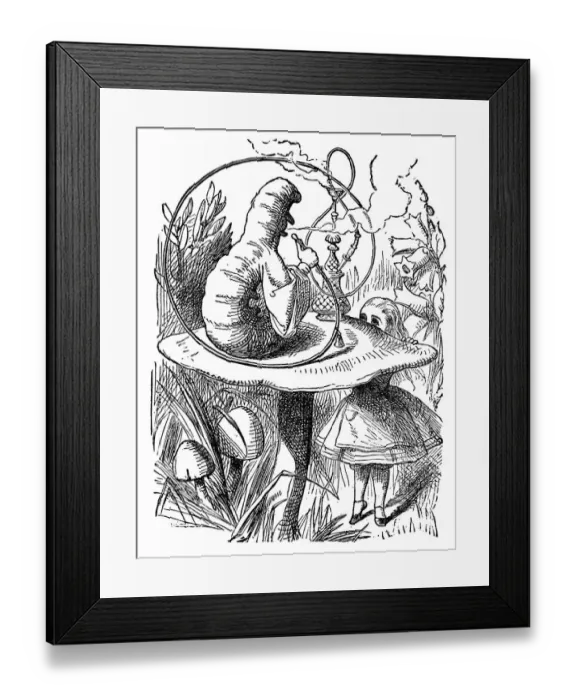 Framed Print : Alice talking to Caterpillar - Alice in Wonderland 1897 Framed Print : Alice talking to Caterpillar - Alice in Wonderland 1897
