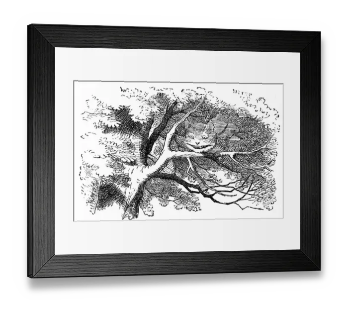 Framed Print : Cheshire Cat - Alice in Wonderland 1897 Framed Print : Cheshire Cat - Alice in Wonderland 1897