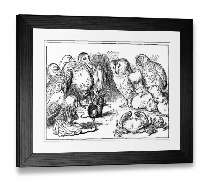 Framed Print : Mouse talking to Alice and a group of animals - Alice in Wonderland 1897 Framed Print : Mouse talking to Alice and a group of animals - Alice in Wonderland 1897