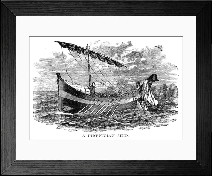 Framed Print : Phoenician ship engraving 1892 Framed Print : Phoenician ship engraving 1892