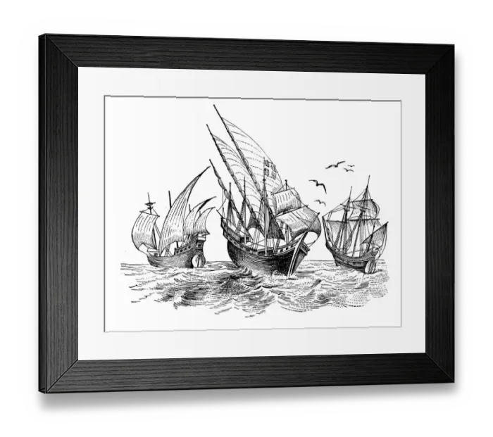 Framed Print : Engravings Antique ships 1892 Framed Print : Engravings Antique ships 1892