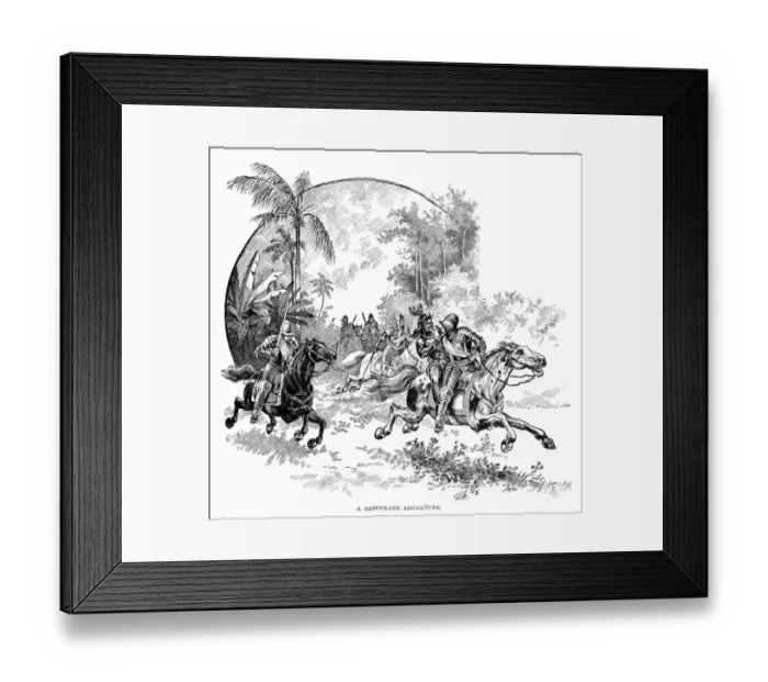 Framed Print : Spaniard soldiers on horses engraving 1892 Framed Print : Spaniard soldiers on horses engraving 1892