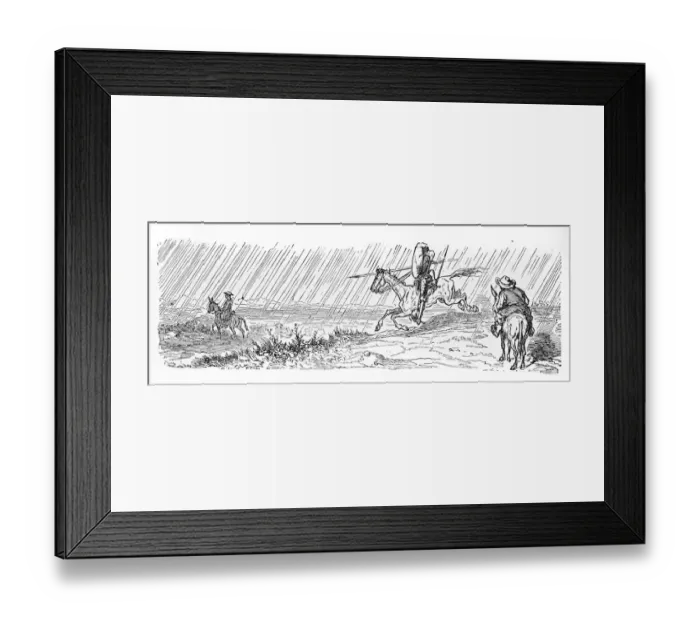 Framed Print : Don Quixote high adventure engraving Framed Print : Don Quixote high adventure engraving