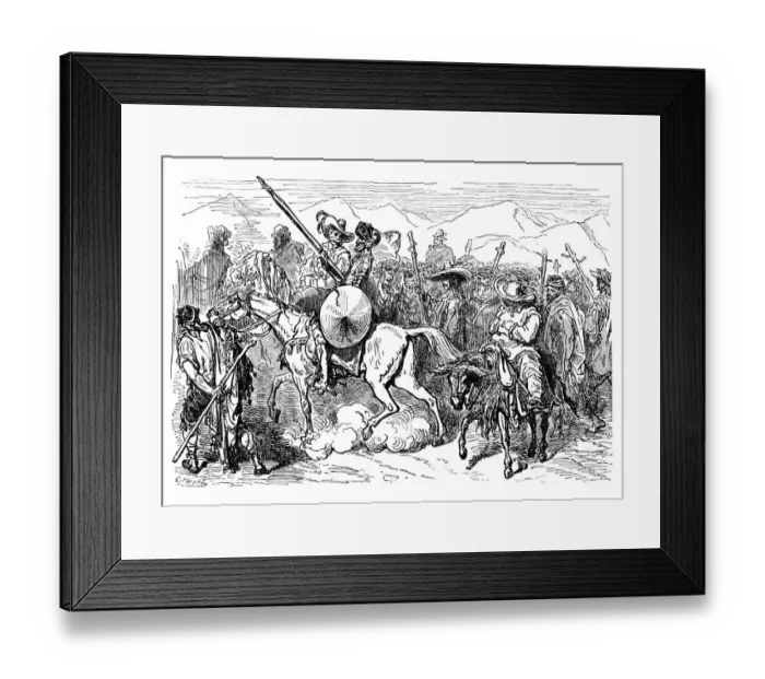 Framed Print : Don Quixote de la Mancha engraving Framed Print : Don Quixote de la Mancha engraving
