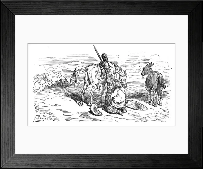 Framed Print : Don Quixote and Sancho engraving Framed Print : Don Quixote and Sancho engraving