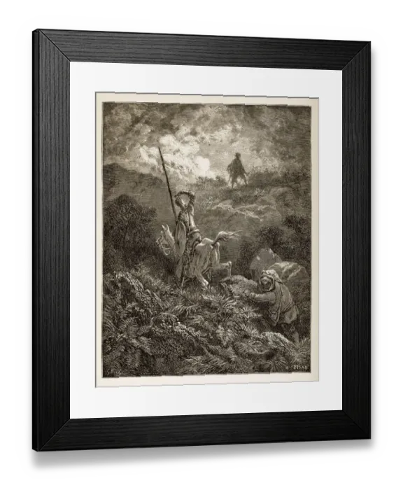 Framed Print : Don Quixote engraving
