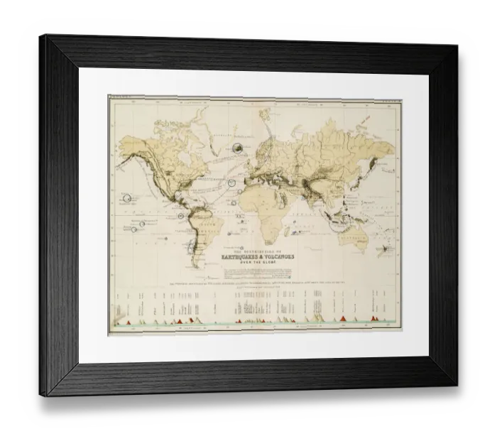 Framed Print : Map of the world 1861 Framed Print : Map of the world 1861