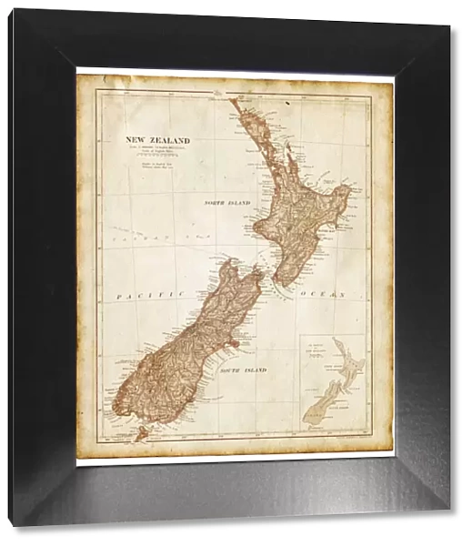 Old map of New Zealand and Tasmania 1899