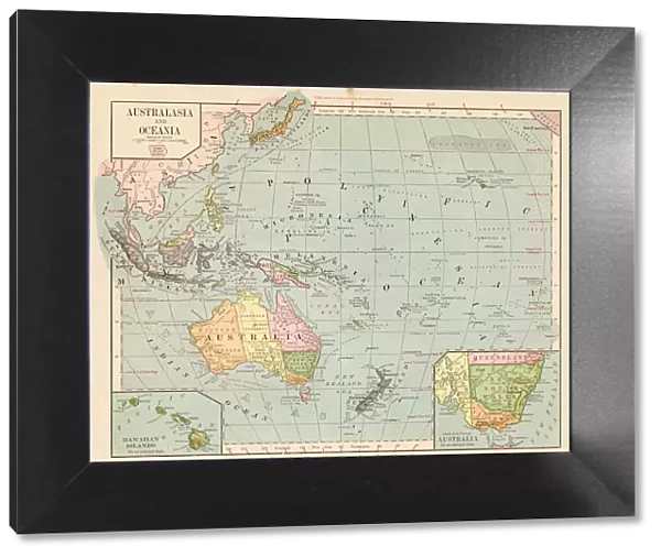 Map of Oceania Australia 1899