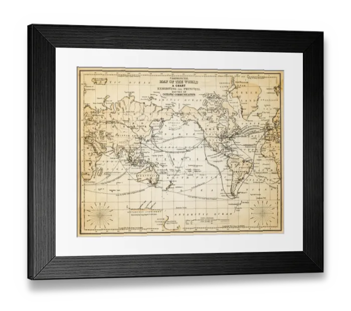 Framed Print : map of the world 1883 Framed Print : map of the world 1883