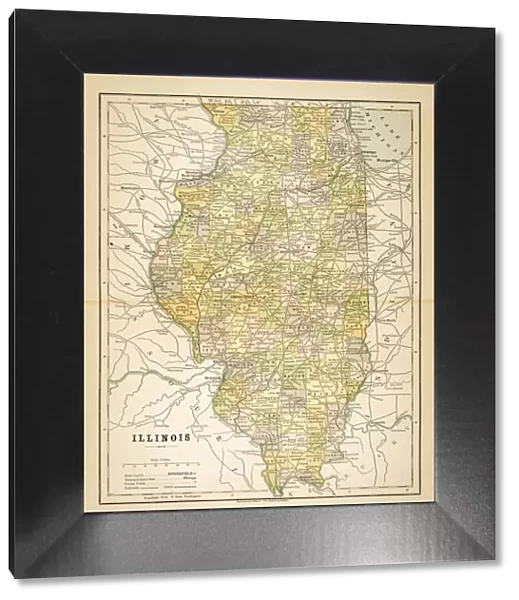 Map of Illinois 1883