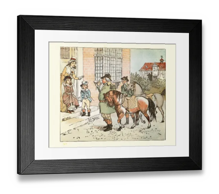 Framed Print : Young children going on a pony ride, Banbury Cross, Victorian 19th Century Framed Print : Young children going on a pony ride, Banbury Cross, Victorian 19th Century