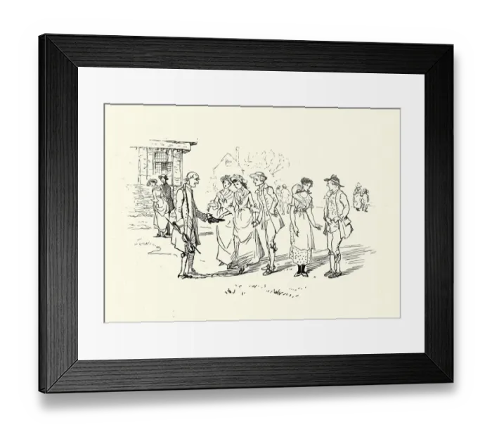 Framed Print : Young couples paying the fiddlers at the end of the May dance, Victorian 19th Century Framed Print : Young couples paying the fiddlers at the end of the May dance, Victorian 19th Century