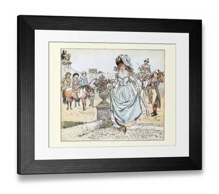 Framed Print : Ride a cock horse to Banbury Cross, the Fine Lady, Victorian Nursery rhyme Framed Print : Ride a cock horse to Banbury Cross, the Fine Lady, Victorian Nursery rhyme