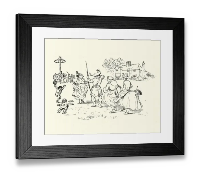 Framed Print : Troupe of mummers actors at a traditional English village festival Framed Print : Troupe of mummers actors at a traditional English village festival