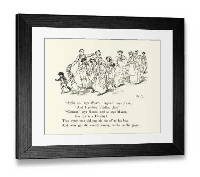 Framed Print : Come, Lasses And Lads, People going to may festival, 19th Century