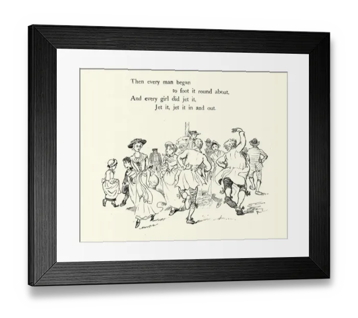 Framed Print : Come, Lasses And Lads, People dancing by the maypole, 19th Century