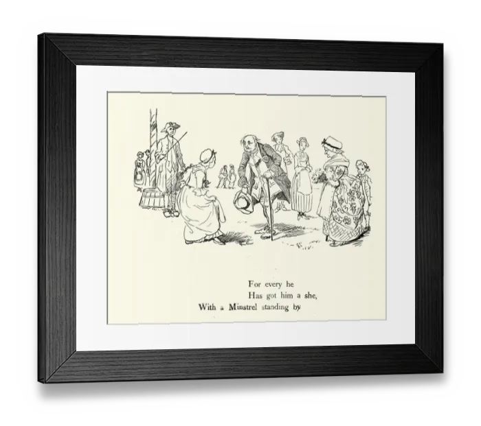 Framed Print : Come, Lasses And Lads, With a Minstrel standing by, 19th Century Framed Print : Come, Lasses And Lads, With a Minstrel standing by, 19th Century