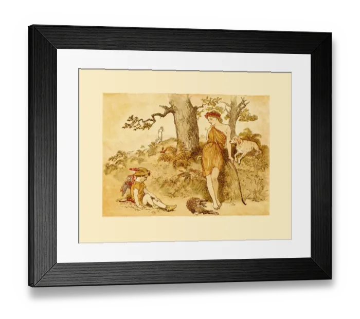 Framed Print : Mythological scene with Artemis the huntress Framed Print : Mythological scene with Artemis the huntress