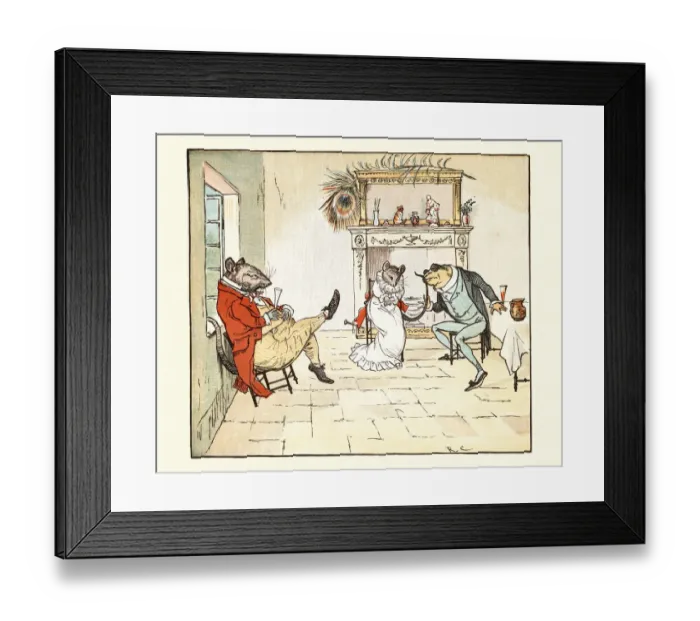 Framed Print : Mr Frog flirting with Miss Mouse, Nursery rhyme, Frog He Would A-Wooing Go Framed Print : Mr Frog flirting with Miss Mouse, Nursery rhyme, Frog He Would A-Wooing Go