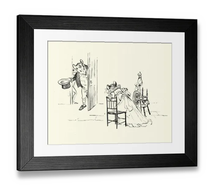 Framed Print : Pray, Miss Mousey, are you within, Frog He Would A-Wooing Go, Nursery rhyme Framed Print : Pray, Miss Mousey, are you within, Frog He Would A-Wooing Go, Nursery rhyme