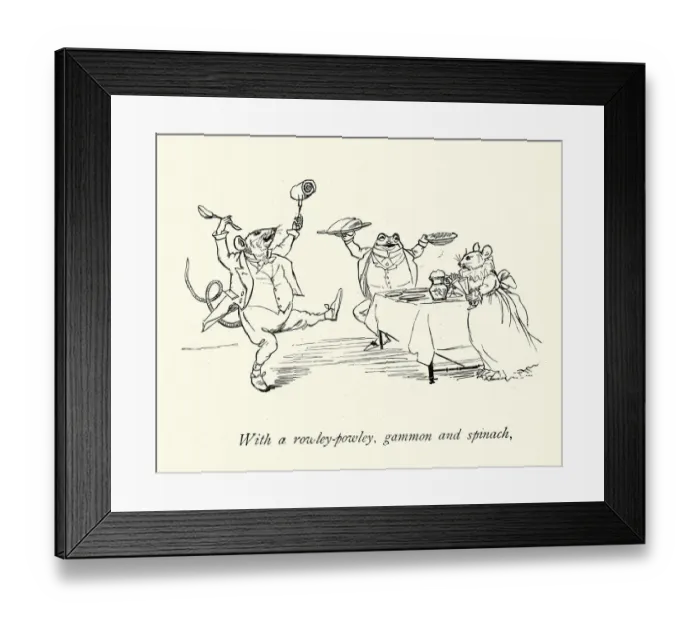 Framed Print : With a rowley powley, gammon and spinach, Nursery rhyme, Frog He Would A-Wooing Go Framed Print : With a rowley powley, gammon and spinach, Nursery rhyme, Frog He Would A-Wooing Go