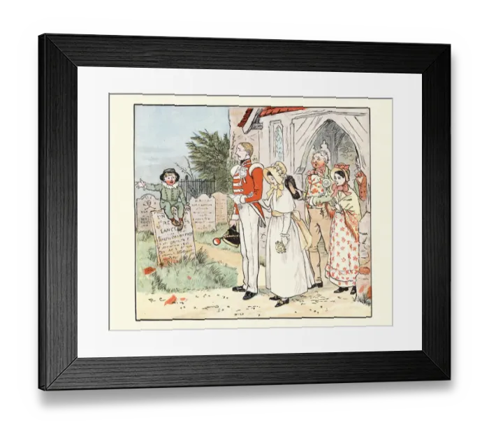 Framed Print : Bride and groom leaving Victorian church wedding Framed Print : Bride and groom leaving Victorian church wedding