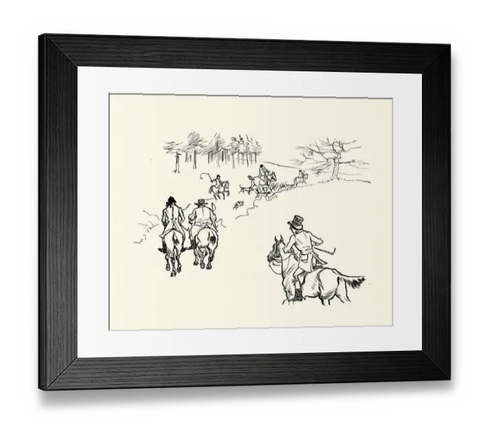 Framed Print : Group of Victorian men out fox hunting 19th Century Framed Print : Group of Victorian men out fox hunting 19th Century