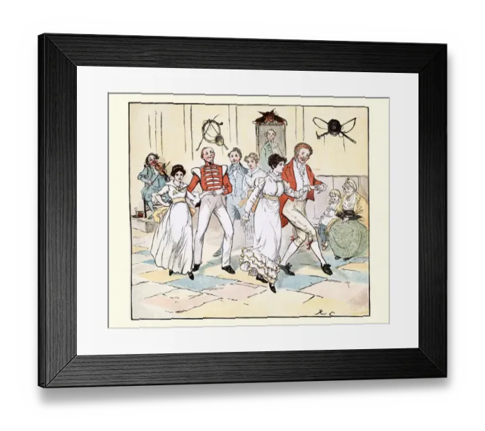 Framed Print : Young couples dancing together, Victorian 19th Century dance Framed Print : Young couples dancing together, Victorian 19th Century dance