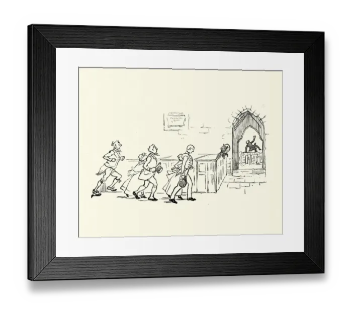 Framed Print : Parson running away from a church service, Victorian