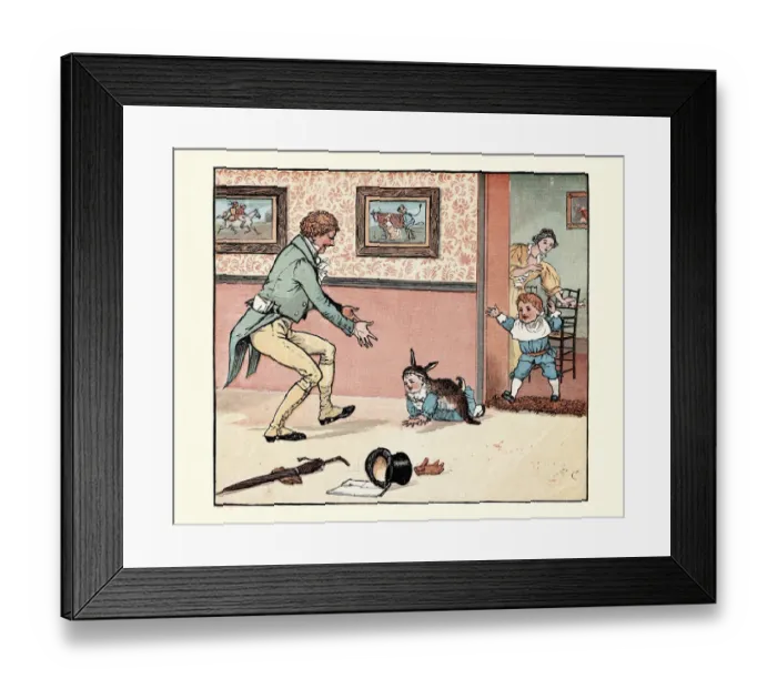 Framed Print : Baby Bunting, Nursery Rhyme, wrapped in rabbit skin Framed Print : Baby Bunting, Nursery Rhyme, wrapped in rabbit skin