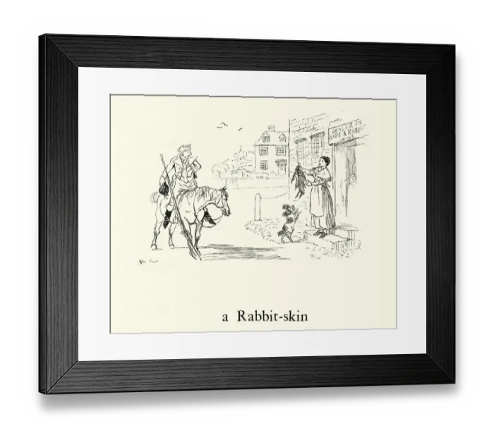 Framed Print : Bye, baby Bunting, Nursery Rhyme, Gone to fetch a rabbit skin
