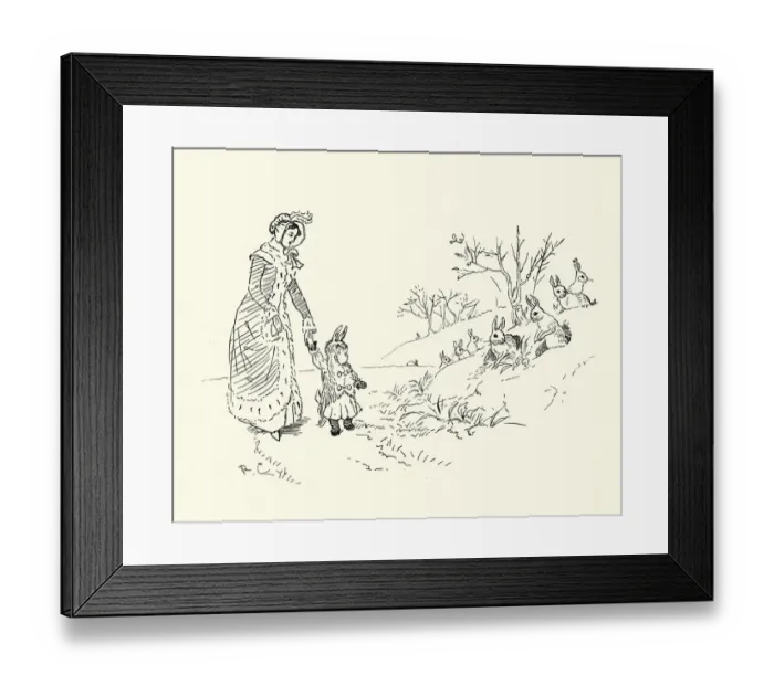Framed Print : Bye, baby Bunting, Nursery Rhyme, In rabbit skin