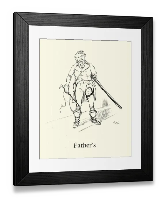 Framed Print : Bye, baby Bunting, Nursery Rhyme, Father