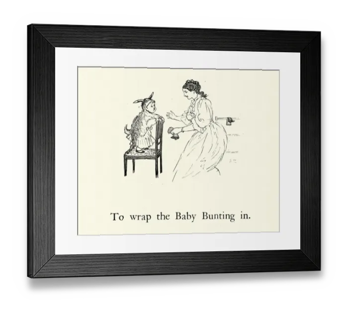 Framed Print : Baby Bunting, Nursery Rhyme, wrapped in rabbit skin Framed Print : Baby Bunting, Nursery Rhyme, wrapped in rabbit skin