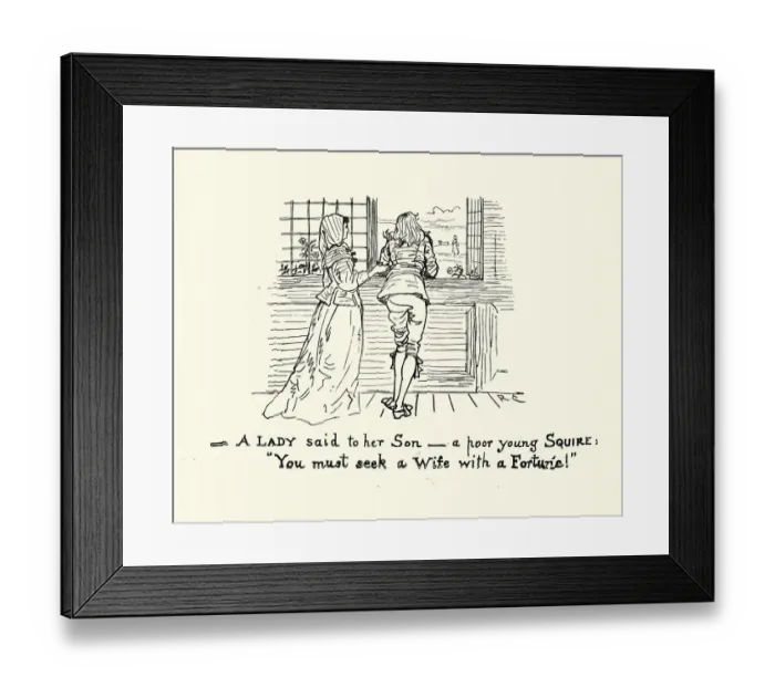 Framed Print : You must seek a wife with a fortune, Nursery Rhyme, The Milkmaid Framed Print : You must seek a wife with a fortune, Nursery Rhyme, The Milkmaid