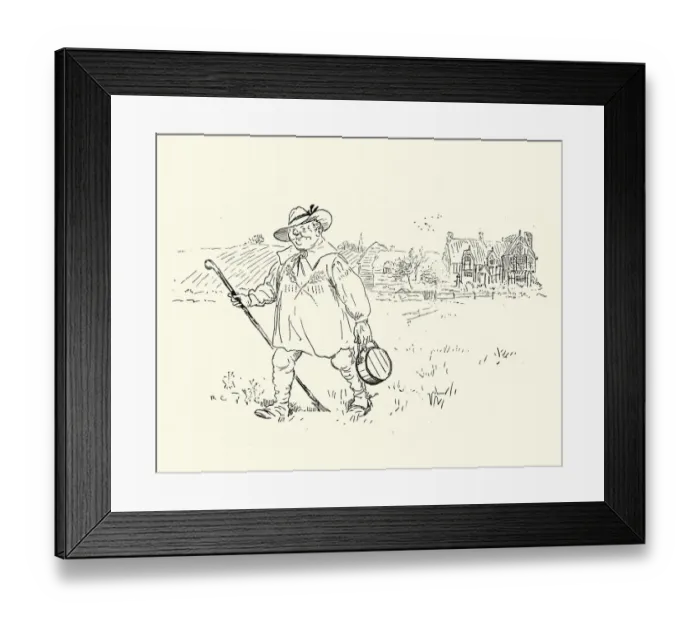 Framed Print : The farmer going to work. The Milkmaids father, Nursery Rhyme