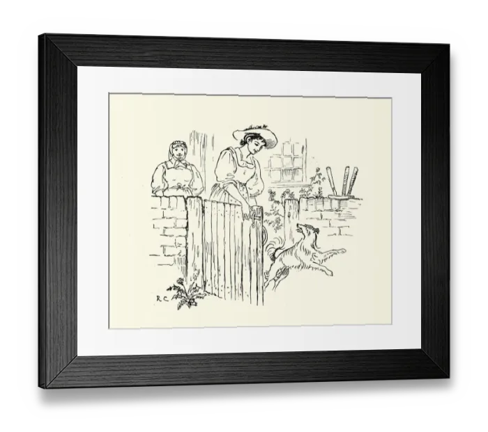 Framed Print : The Milkmaid leaving home to go milk the cows, Nursery Rhyme