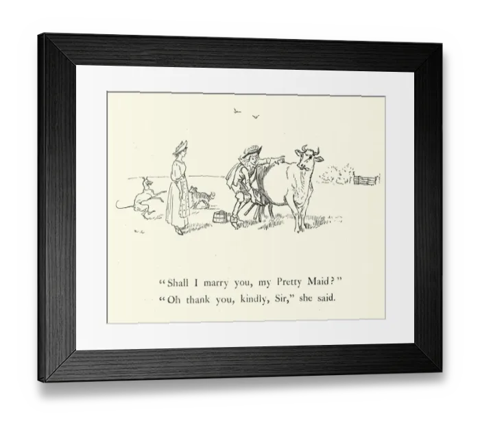 Framed Print : Shall I marry you, my Pretty Maid, Nursery Rhyme