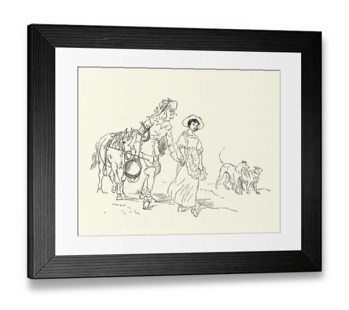 Framed Print : The young Squire flirting with the Milkmaid