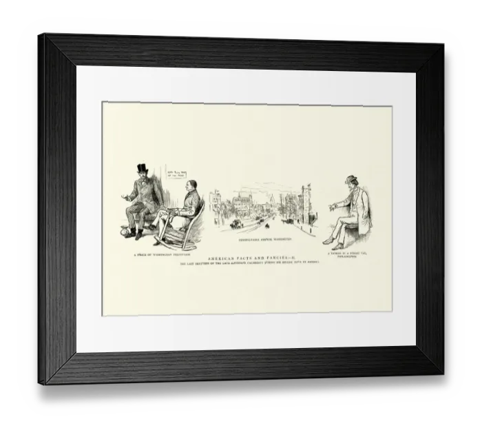 Framed Print : Randolph Caldecotts sketches from America 19th Century Framed Print : Randolph Caldecotts sketches from America 19th Century